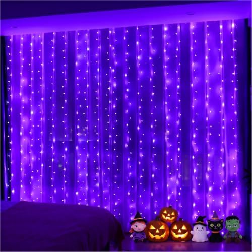 HXWEIYE 300LED Fairy Curtain Lights, 9.8x9.8Ft USB, 8 Modes & Timer by LightUpYourHomewHXWEIYE