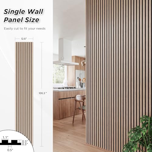 SMARTSTANDARD 2 Pack 106" x 12.6" Wood Slat Wall Panels - Image 3