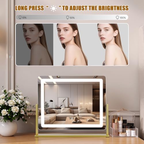 Vanity Mirror with Lights 22"×17", Large LED Makeup Mirror with Light, Smart - Image 4