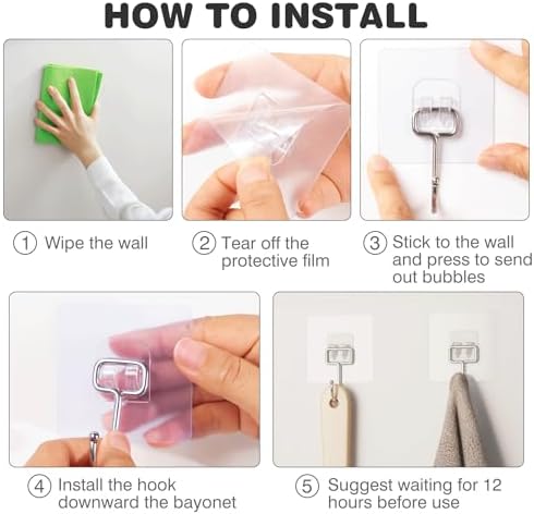 Ninth Five 18 Pack Large Adhesive Wall Hooks - Image 3
