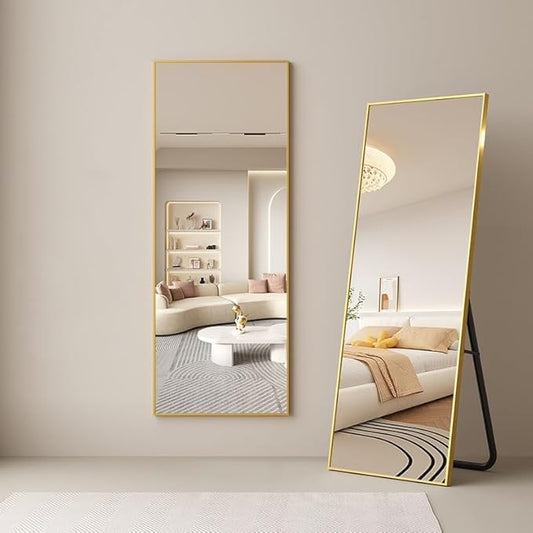 Dewfig Full Length Mirror with Stand, Full Body Mirrors, Hanging or Wall by YourSpacePerfectlyReflected