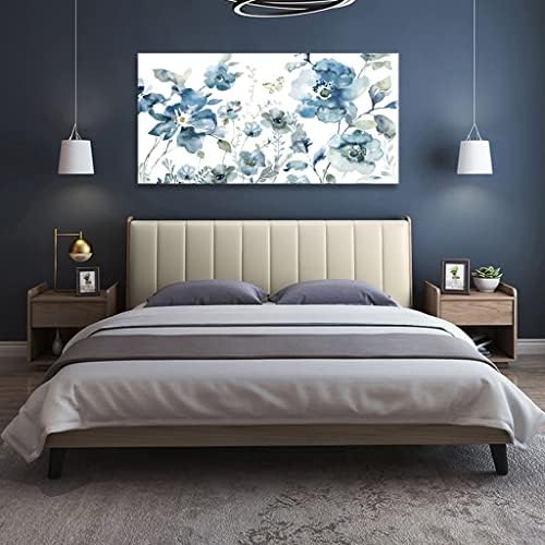 Flower Canvas Wall Art Blue Floral Canvas Painting Pictures - Image 6
