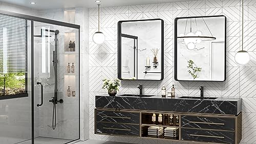 TokeShimi 30 x 36 Inch Black Bathroom Mirror - Image 2