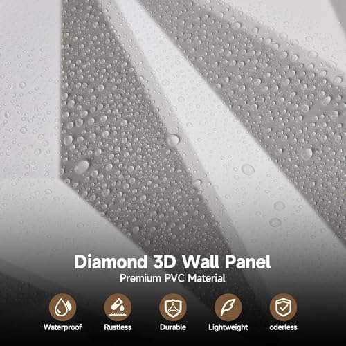 INMOZATA 3D Wall Panels, Diamond Textured PVC Accent Wall Panels - Image 4