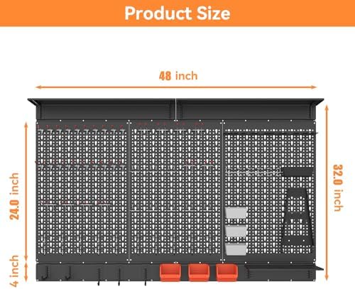 WALMANN 113 PCS Pegboard Wall Organizer Kit - Image 3