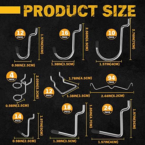 ELEAD 260 Piece Pegboard Hooks 1/8 and 1/4 inch Peg Board Organizer Accessories - Image 6