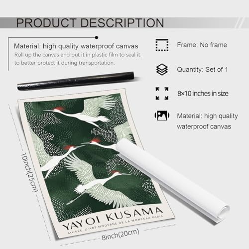 Japanese Flying Cranes Wall Art Vintage Bird Pictures Aesthetics Posters - Image 2