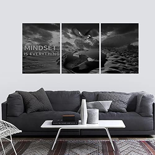 Yetaryy 3 Panels Inspirational Canvas Painting Motivational Wall Art Success - Image 3