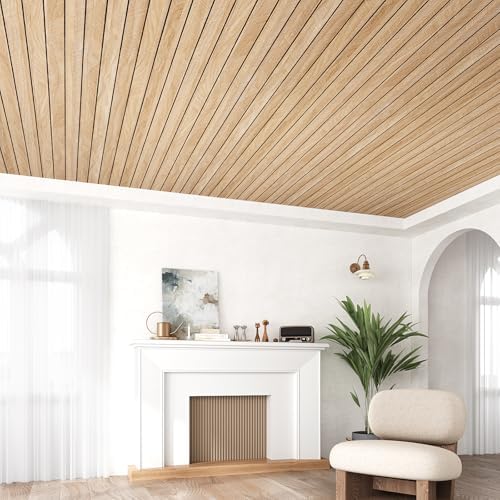 VEELIKE Herringbone Wood Wall Panels Peel and Stick Natural Oak Wood Slat - Image 5