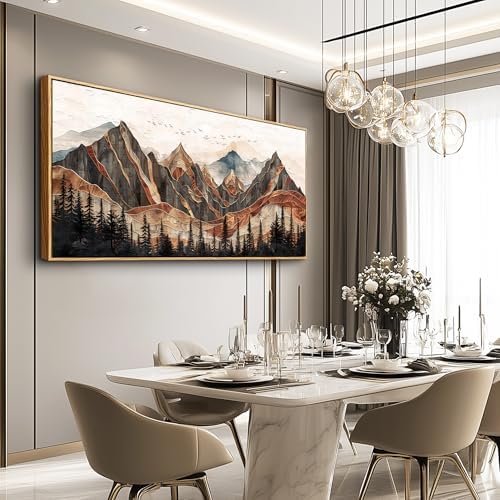 XIGUANGART Mountain Framed Wall Art, Long Horizontal Mountains Wall Decor - Image 4