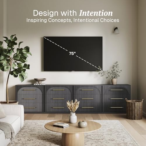 BELLEZE Jagger Set of 4 32.5" TV Stand & Entertainment Centers - Image 4