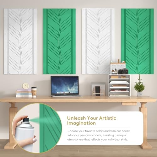 TONOR 4 PCS Acoustic Panels, 47.2″ x 23.6″ x 0.35″ Leaf Pattern Soundproof Wall - Image 3