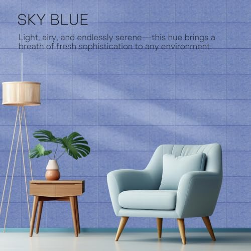 MaxGear Felt Bulletin Board 36" x 24", Sky Blue Felt Wall Tiles Push Pins - Image 5