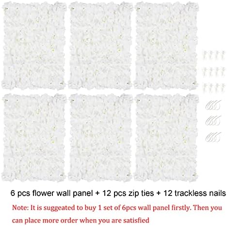BLOSMON Flower Wall Panel Backdrop Decor, Ivory White, 24 x 16 Inch - Image 6