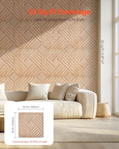 VEVOR 3D Wall Panels, 32 Sq.Ft Coverage Accent Wall Panel, Interior Home Decor - Image 5