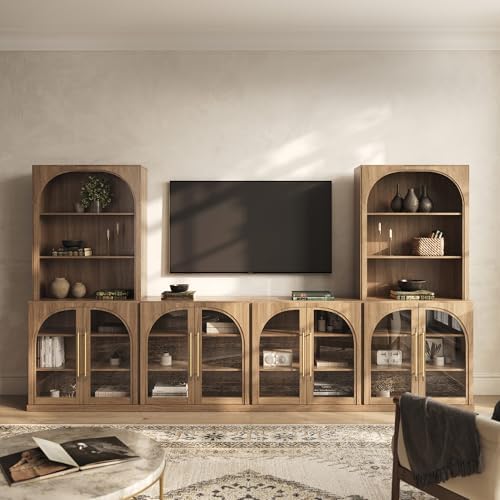 BELLEZE Jagger 130" Wall Unit 6-Piece Modular TV Stand by BELLEZE