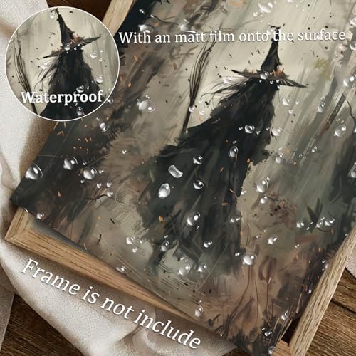 uniro 7Pcs Halloween Dark Retro Wall Art Prints, Gothic Aesthetic Paper Posters - Image 4