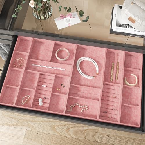 VEELIKE Rose Pink Felt Drawer Liner Self Adhesive Velvet Lining - Image 2