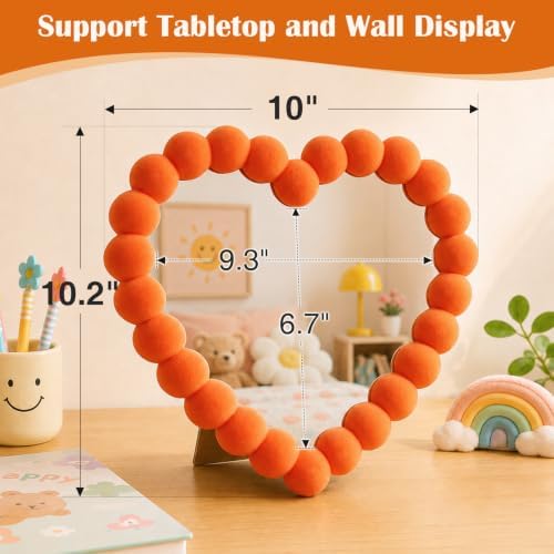 Aesthetic Orange Desk Makeup Mirror Decor - Image 5