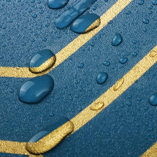 Safiyya 393"x17.3" Gold and Blue Peel and Stick Wallpaper Geometric Self - Image 6