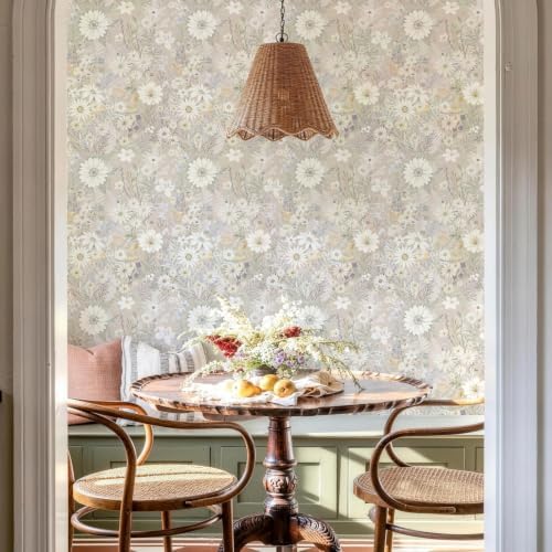 JiffDiff Floral Wallpaper Peel and Stick 17.3"x118" - Image 3