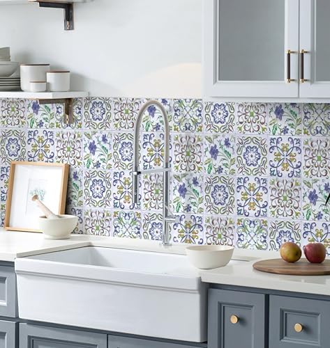 Wudnaye Blue Tile Peel and Stick Backsplash Wallpaper - Image 3