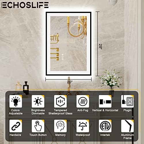 EchosLife 20x28 LED Bathroom Mirrors - Image 2