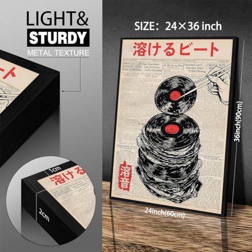 Japanese Vintage Music Poster Retro Newspaper Aesthetic Wall Art Melting Vinyl - Image 2