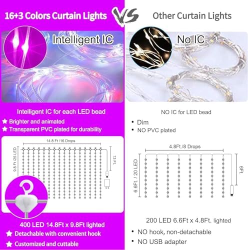 16 Colors Changing Curtain Lights - Image 3
