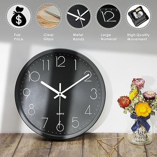 Plumeet Wall Clock, Silent Quartz Clock Decorate Kitchen Living Room, 3D - Image 4