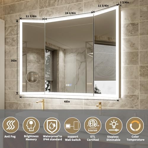 48x36 Trifold Bathroom Mirror - Image 2