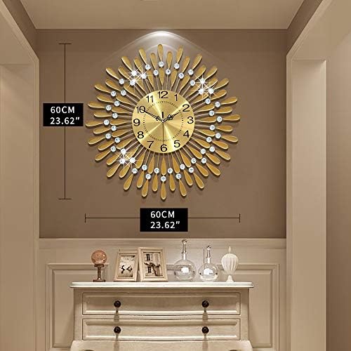 Large Wall Clock Metal Decorative 3D Non-Ticking Silent Quartz - Image 4