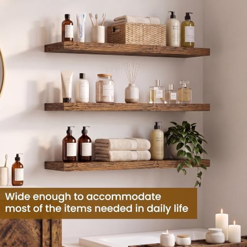 30" x 6.7" Wall Shelf, Rustic Wood Floating Shelf - Image 4