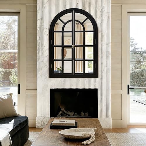 Arched Wall Mirror with Windowpane - Image 4