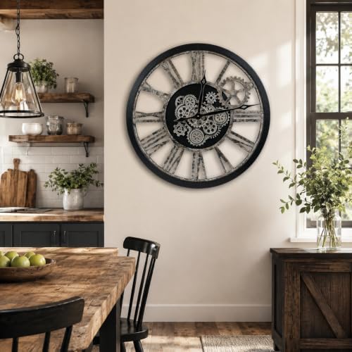 The B-Style 36" Large Wall Clock Black and Bronze - Image 3