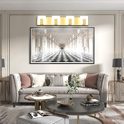 Aipsun Gold Vanity Lights for Bathroom Modern LED 4 Lights Bathroom Vanity - Image 6