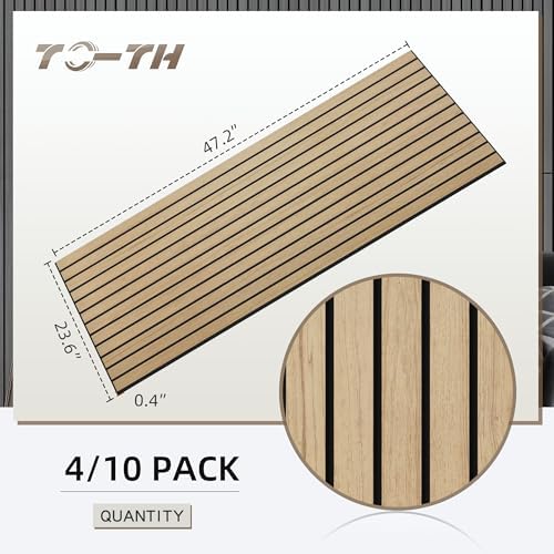 TO-TH 4 Pack Acoustic Panels Wood Grain Sound Proof Wall Panel - Image 5