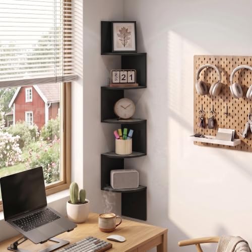 Furinno Rossi 5-Tier Corner Floating Book Shelves - Image 2