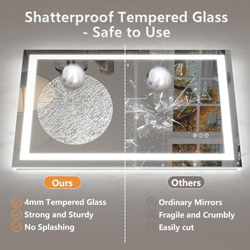 44x30 LED Bathroom Mirror with Backlit and Front Lights - Image 6