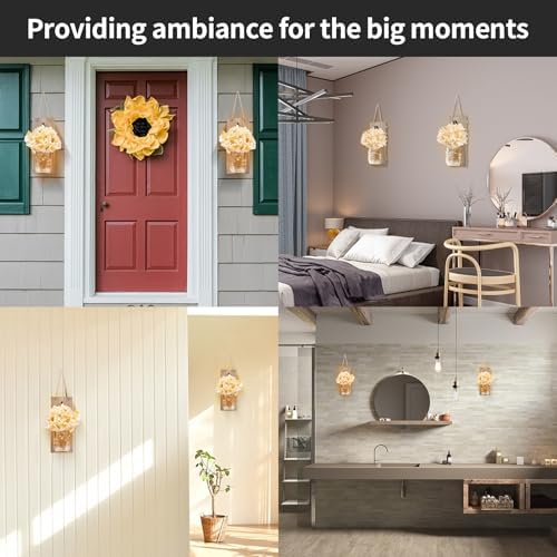 Wall Sconce Decor 2pcs, Mason Jar Wall Sconce Farmhouse Home Decor - Image 4