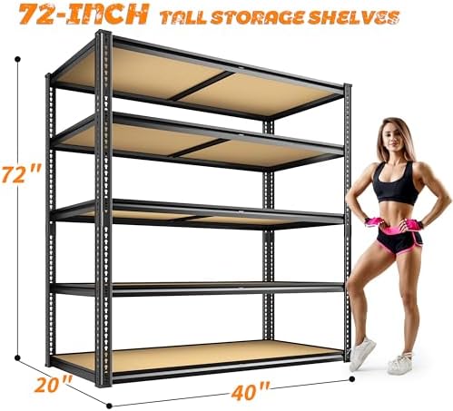 ROOMFAVE 2300LBS Storage Shelves Heavy Duty, 5 Tier - Image 3