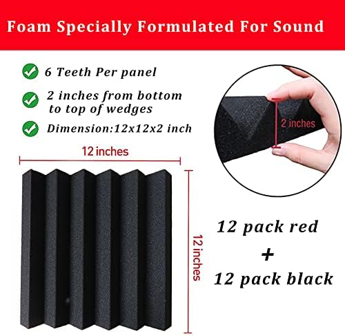 24 Pack Acoustic Panels, Fireproof Absorbing Noise Cancelling Panels, to Absorb - Image 6