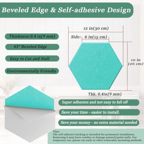 Hexagon Acoustic Panels, 12 Pack Self-Adhesive Sound Panels - Image 4