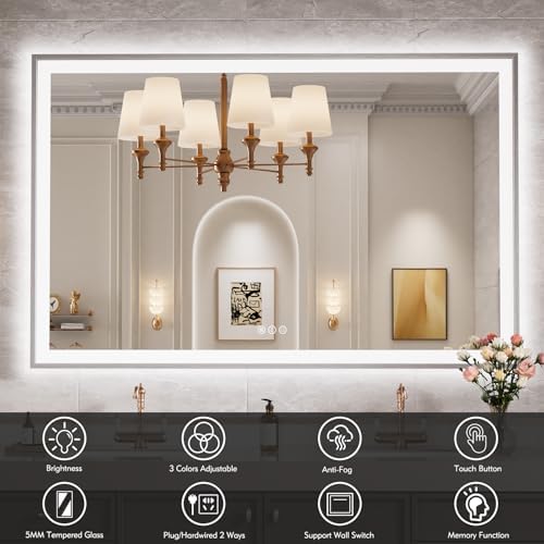 55x36 Inch LED Bathroom Mirror - Image 2