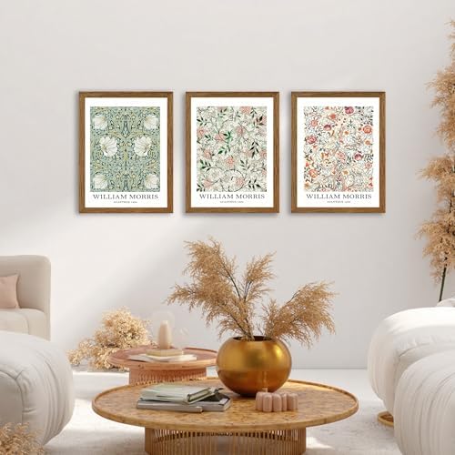 William Morris Classic Wall Art Green Pink And White Floral Picture 12x16in - Image 2