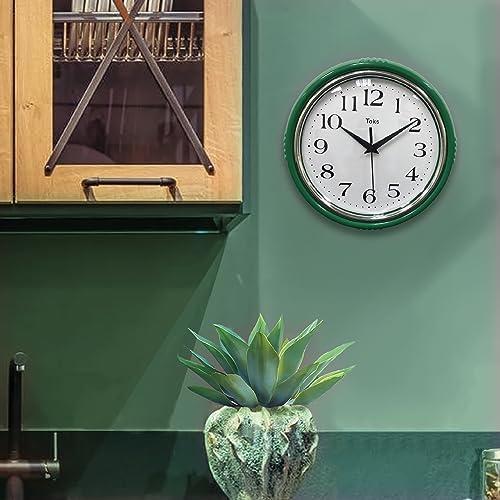 Lily's Home Retro Wall Clock, 9.5 Inch Vintage Design, Silent Non-Ticking - Image 2