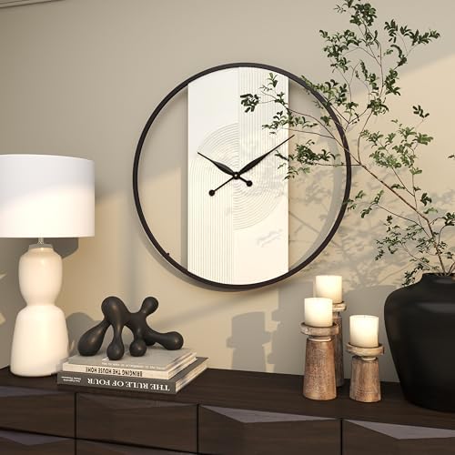 Deco 79 Wood Geometric Wall Clock, Clock 30" x 2" x 31" - Image 6