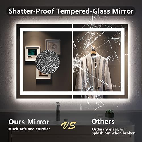 48x32 LED Bathroom Mirror with Lights, Lighted Vanity Mirror - Image 6