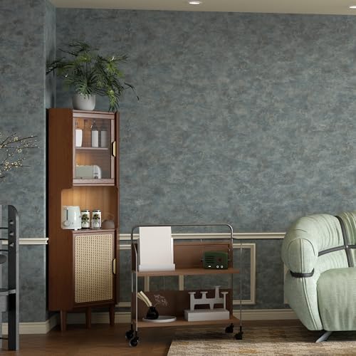 Extra Wide Peel and Stick Wallpaper Blue/Gray Textured Wallpaper 31.5"x354" by BAYYAPeelandStickWallpaper