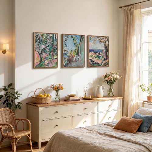 WENGTIAO 3pcs Framed Matisse St. Tropez Landscape Canvas Wall Art - Image 2